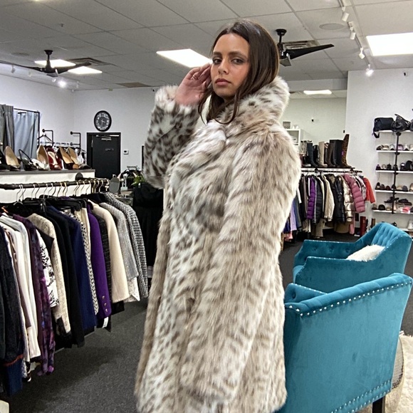 Karl Lagerfeld Sz S Faux Fur Leopard Print Coat Jacket - Picture 3 of 9